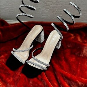 Elegant Black and Silver Women's Heels